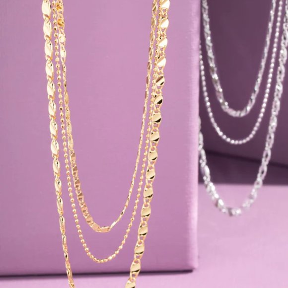 Dainty Layered Mixed Chain Necklace - Picture 4 of 6